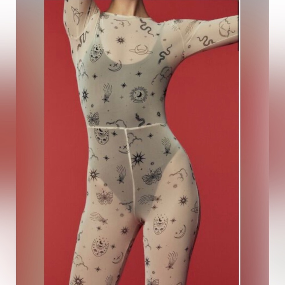 Fredericks of Hollywood | astrology mesh one-piece jumpsuit body stocking